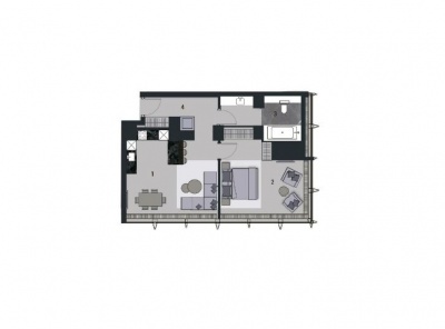 2 Комнаты, Городская, Продажа, 1-й Красногвардейский проезд, Listing ID 6984, Москва, Россия,